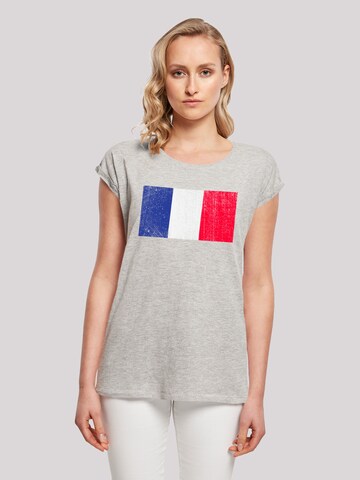F4NT4STIC Shirt 'France Frankreich Flagge distressed' in Grau: Vorderseite