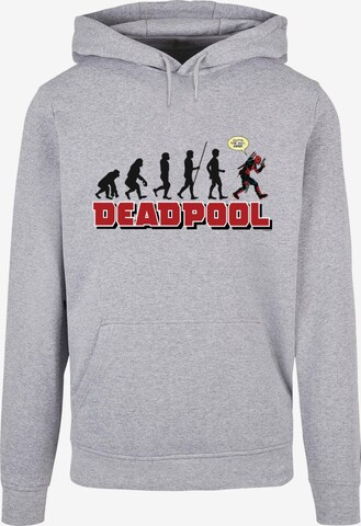 ABSOLUTE CULT Sweatshirt 'Deadpool - Evolution' in Grijs: voorkant