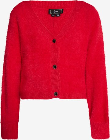 faina Knit Cardigan in Red: front