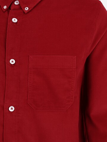 Rotholz Regular Fit Hemd 'Corduroy' in Rot