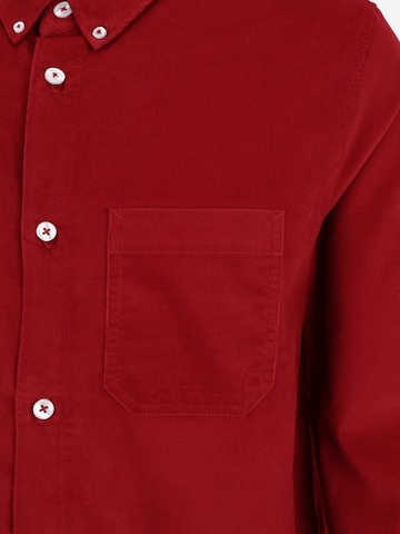 Rotholz Regular Fit Hemd 'Corduroy' in Rot