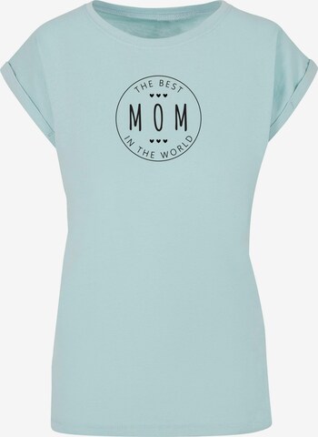 Merchcode Shirt 'Mothers Day - The Best Mom' in Blauw: voorkant