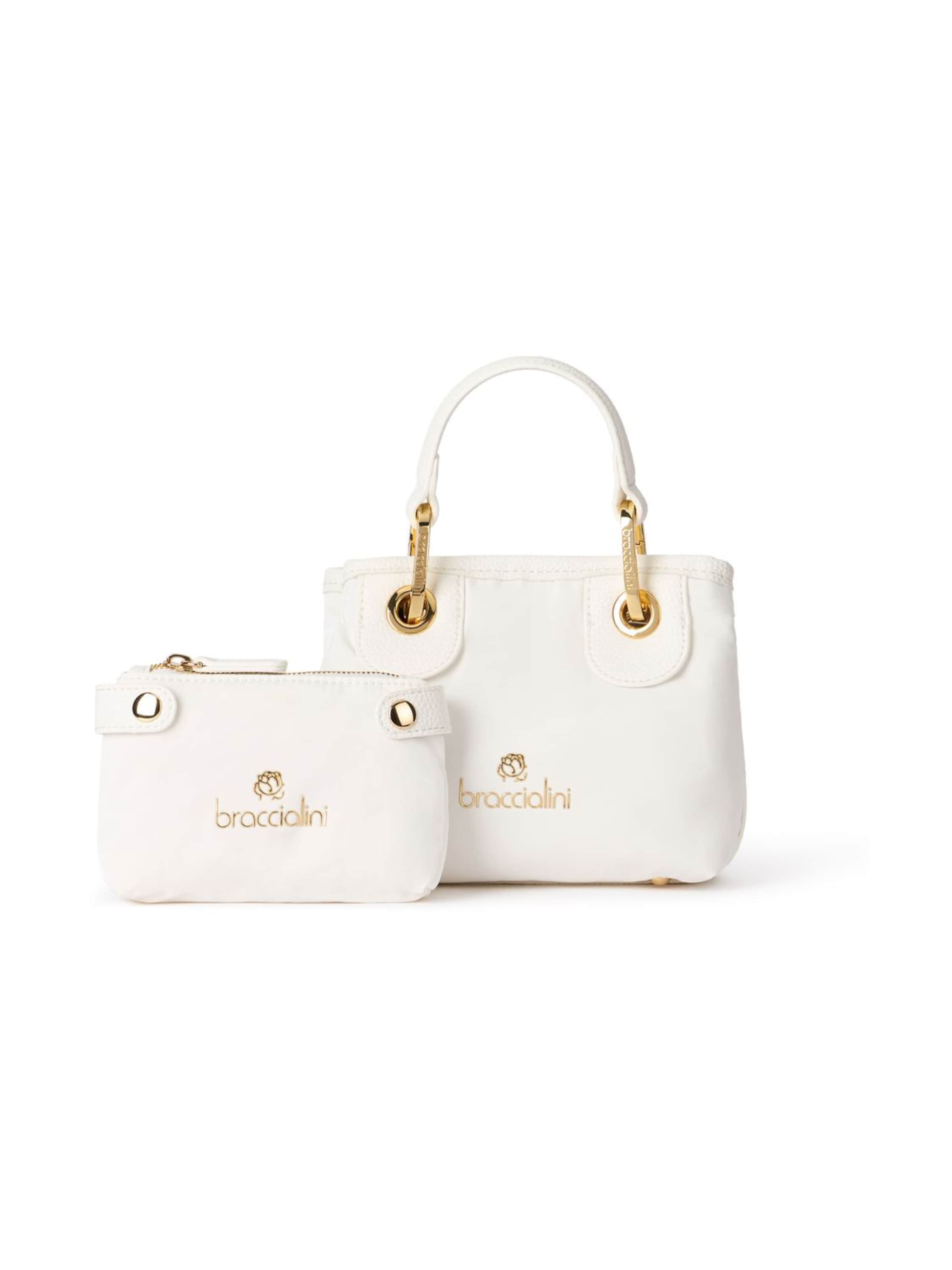 Borsa a mano 'Beth Puffy' di Braccialini in bianco: frontale