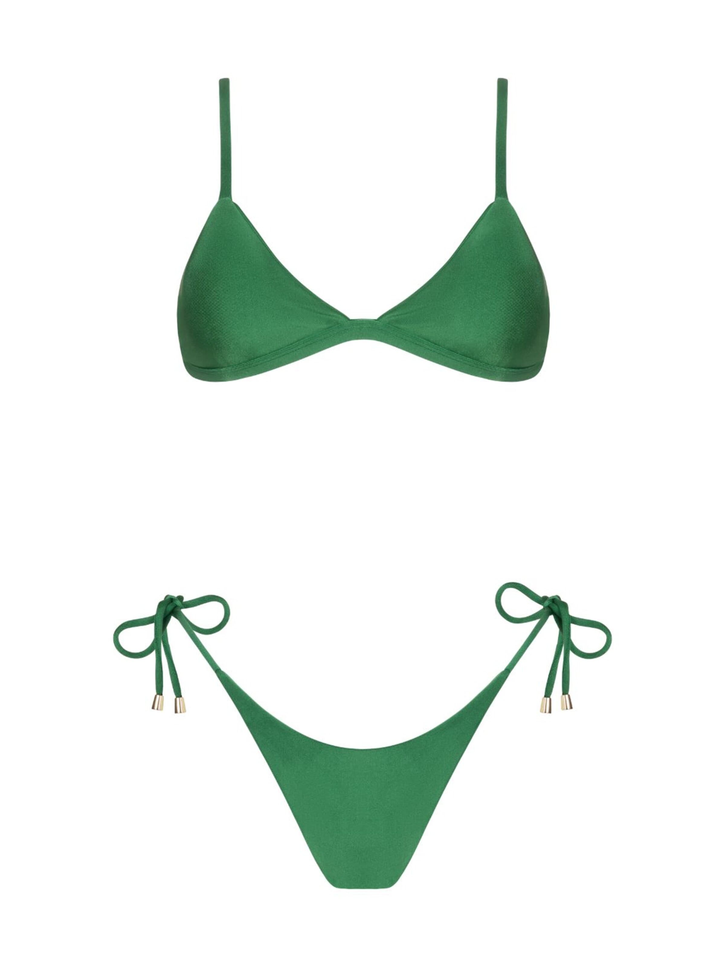 Acuarela Brand - Triángulo Bikini 'Royale Triangle Bikini Set' en verde: frente