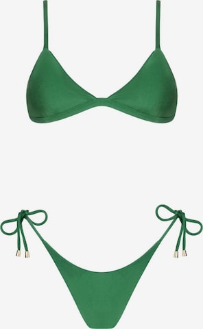 Acuarela Brand Triangle Bikini 'Royale Triangle Bikini Set' in Green: front