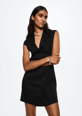 MANGO Shirt Dress 'Janet' in Black: front