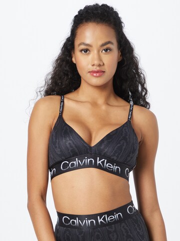 Calvin Klein Sport Triangle Sports Bra in Black: front