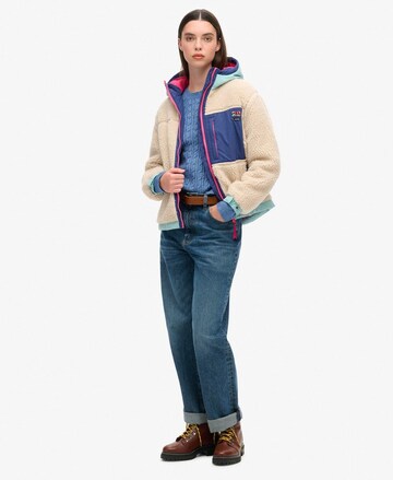 Superdry Fleece jas in Beige