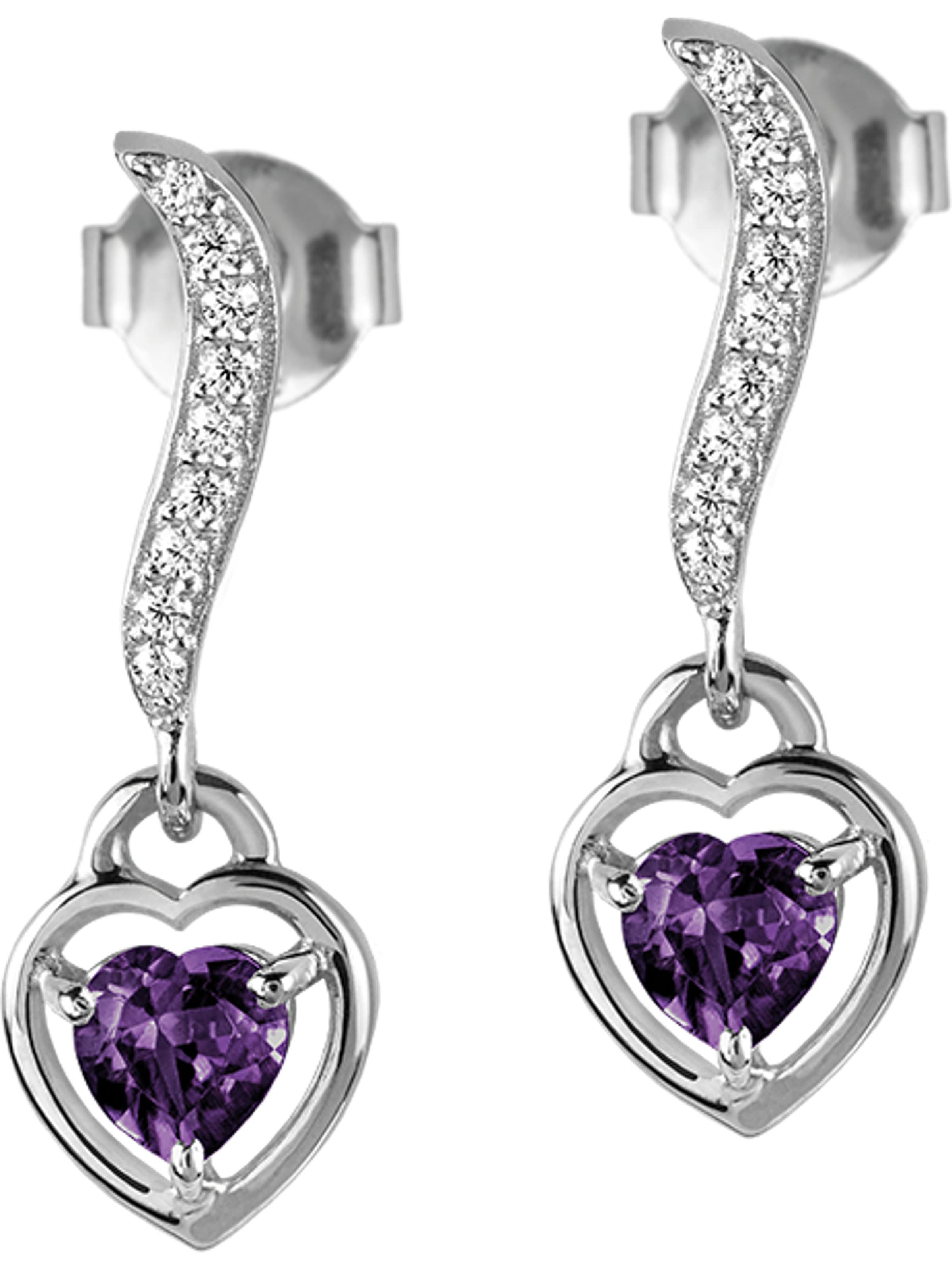 Jacques Lemans Earrings in Purple: front