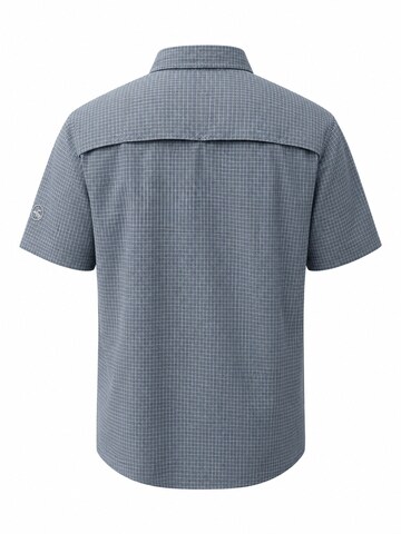 Coupe regular Chemise 'Outdoorhemd Copper Herren Kurzarmhemd kariert große Größen' deproc en gris