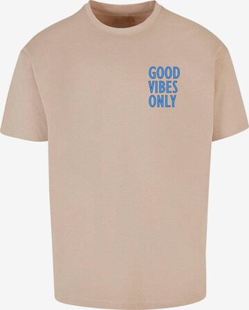 Merchcode Shirt 'Good Vibes Only' in Beige: predná strana