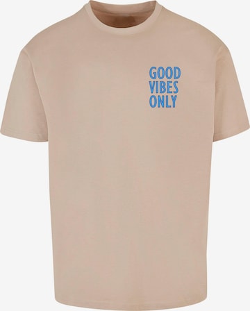 Merchcode Shirt 'Good Vibes Only' in Beige: voorkant