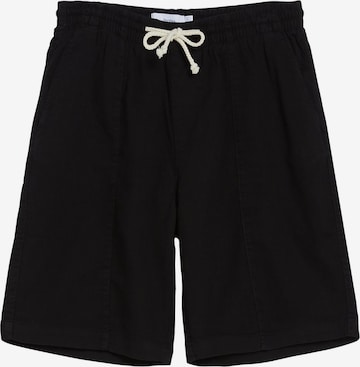 Bershka Regular Trousers in Black: front