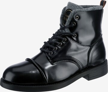 SCOTCH & SODA Lace-Up Boots 'Coltan' in Black: front