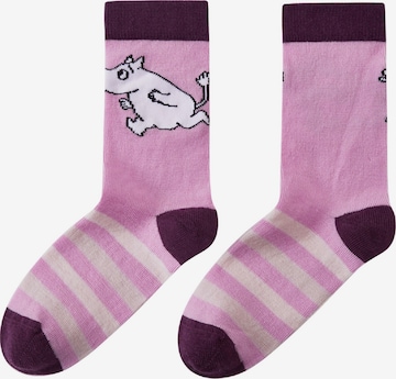 Reima Socken ' Moomin Randig ' in Pink: Vorderseite