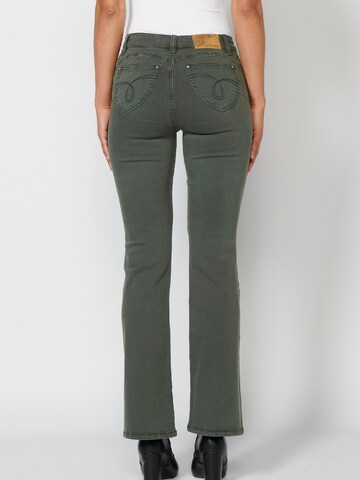 KOROSHI Bootcut Jeans in Groen