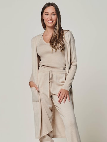 YOU LOOK PERFECT Gebreid vest 'BLOSSOM' in Beige: voorkant