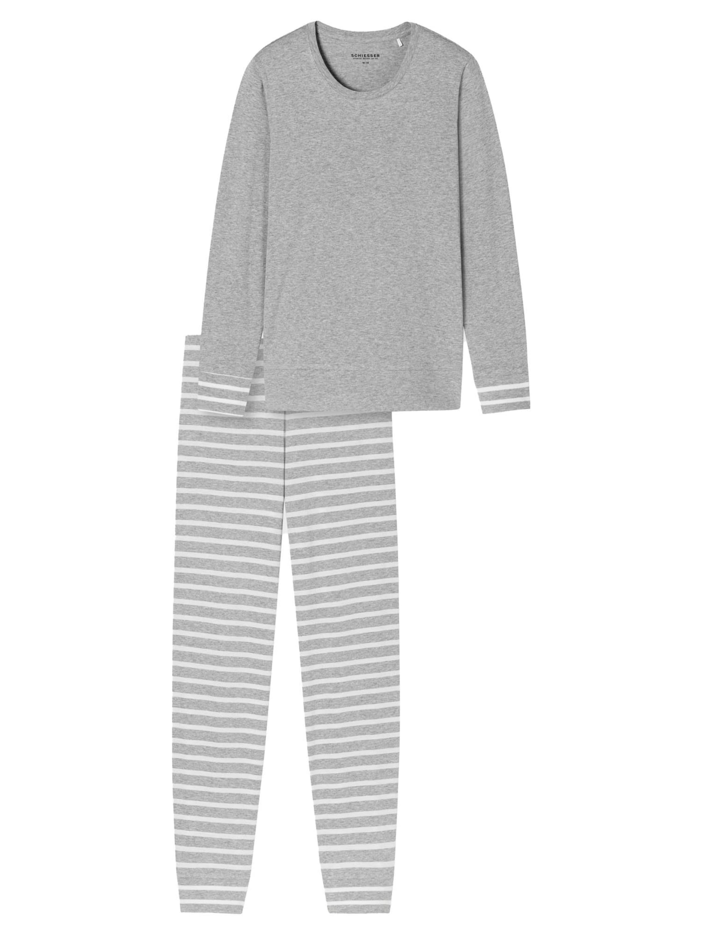 SCHIESSER Pajama 'Casual Essentials' in Grey: front