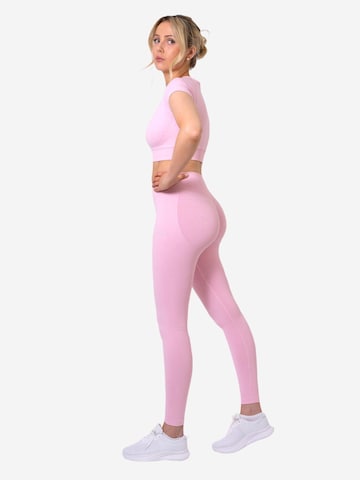 OYOJ Skinny Leggings 'Nova Active Scrunch Tights - Pink' i rosa
