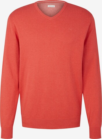 Coupe regular Pull-over TOM TAILOR en rouge : devant