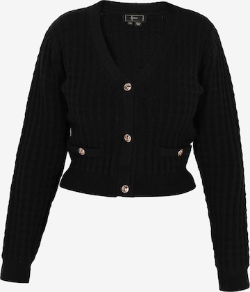 faina Knit Cardigan in Black: front