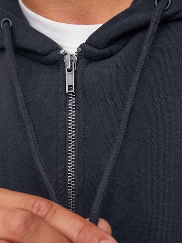 JACK & JONES Zip-Up Hoodie 'Star' in Black