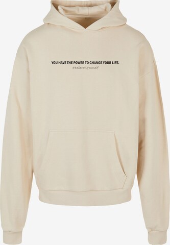 Merchcode Sweatshirt 'WD - Believe In Yourself' in Beige: predná strana