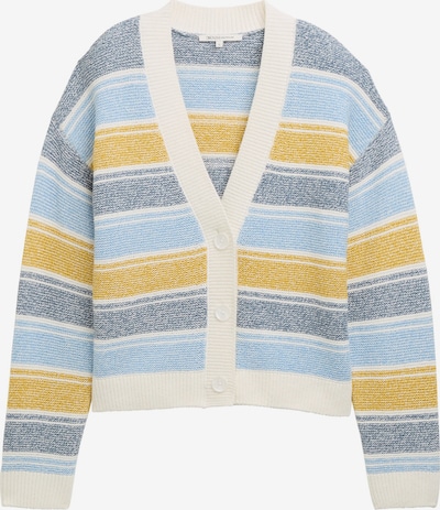 Kardiganas iš TOM TAILOR DENIM, spalva – šviesiai mėlyna / tamsiai mėlyna / garstyčių spalva / balta, Prekių apžvalga