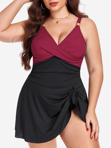 Magicshe Push-up Badeanzugkleid‌‌‌‌‌‌‌‌‌ in Rot: Vorderseite