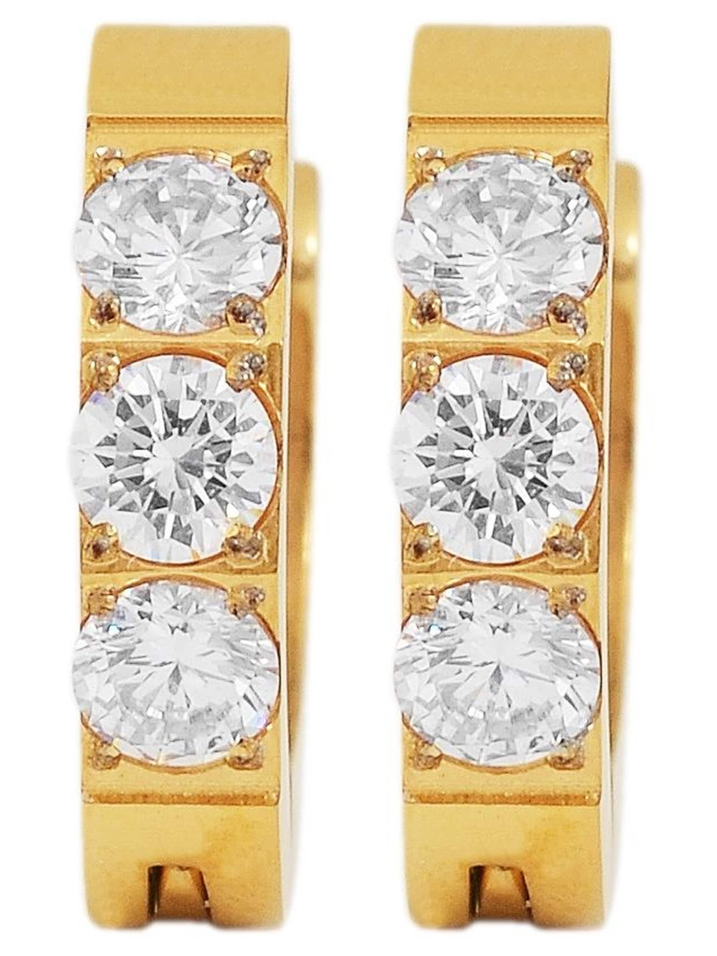 Akzent Ohrringe 'Zuri, hautverträglich'‌‌‌‌‌‌ in Gold: Vorderseite