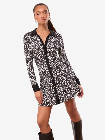 LipsyKošulja haljina - crna boja: prednji dio