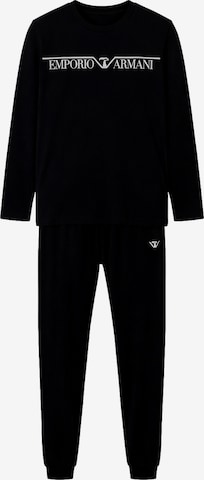 Emporio Armani - Pijama comprido em preto: frente