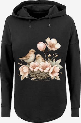 Sweat-shirt 'Vogelnest Blumen' F4NT4STIC en noir : devant
