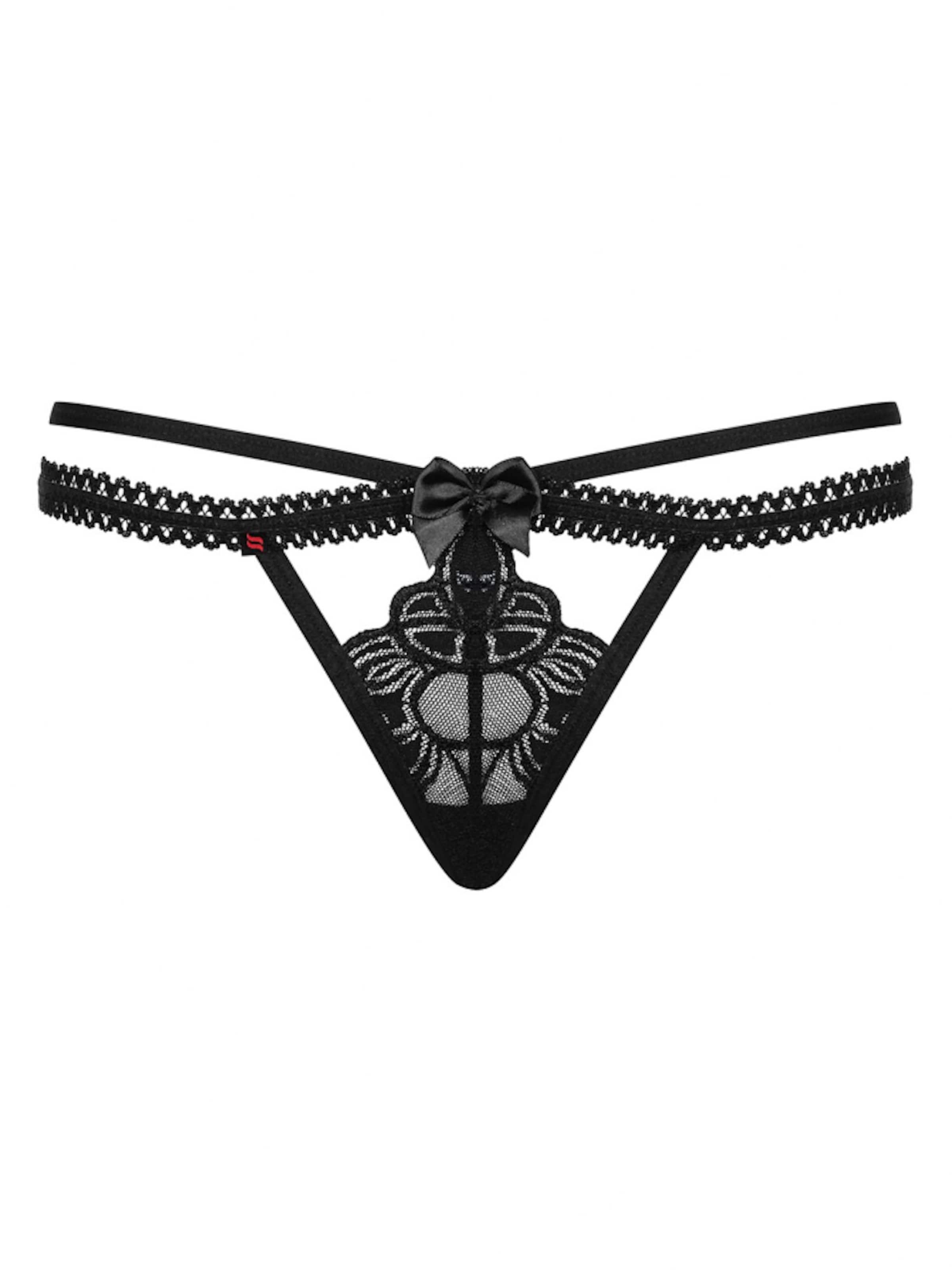 Obsessive Thong 'Wonderia' in Black: front