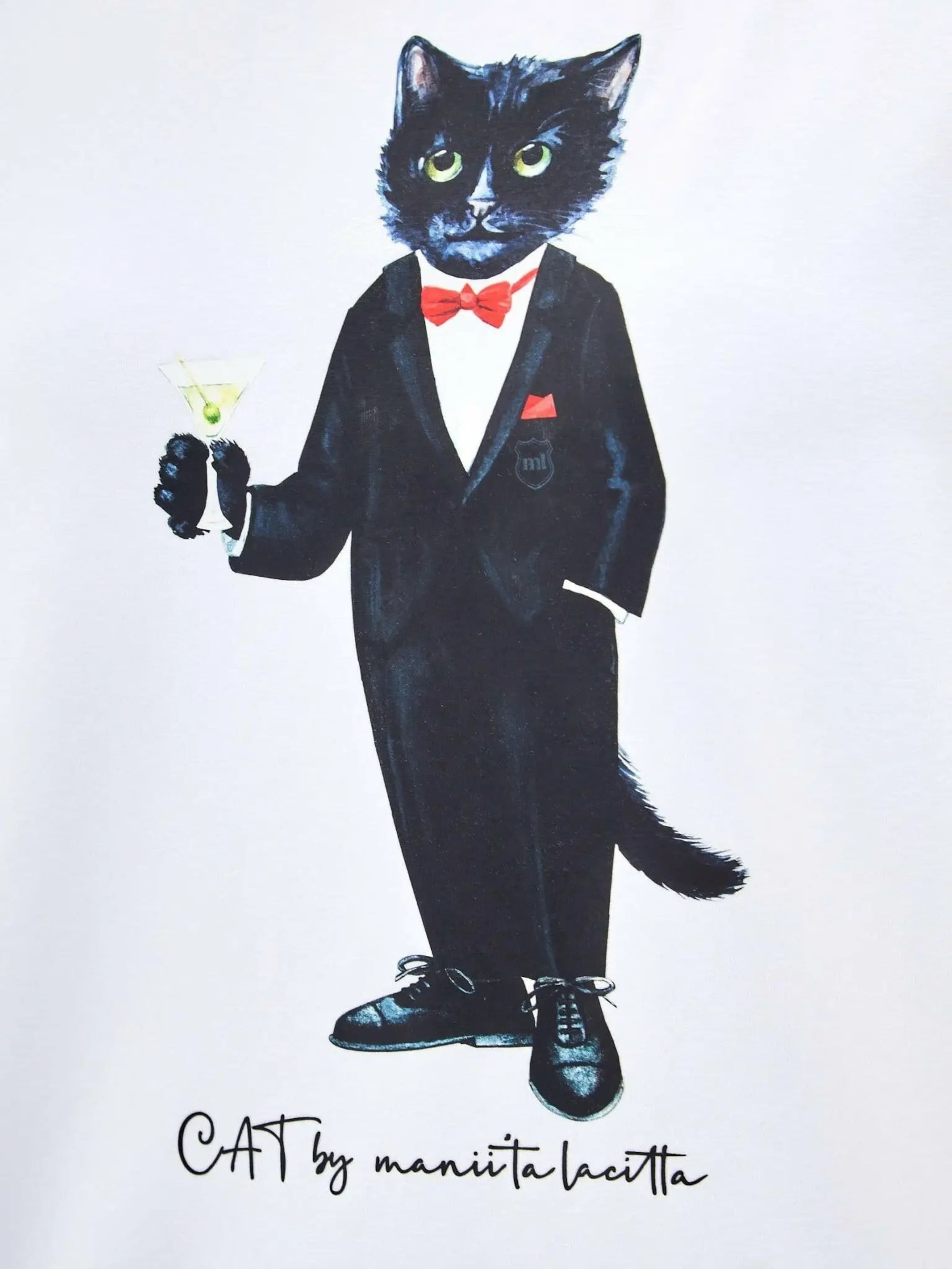 Cat e Lolette Shirt 'Dandy Cat' in White