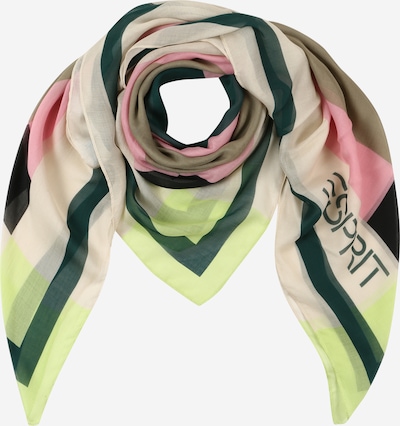 ESPRIT Schal in beige / hellgrün / dunkelgrün / rosa, Produktansicht