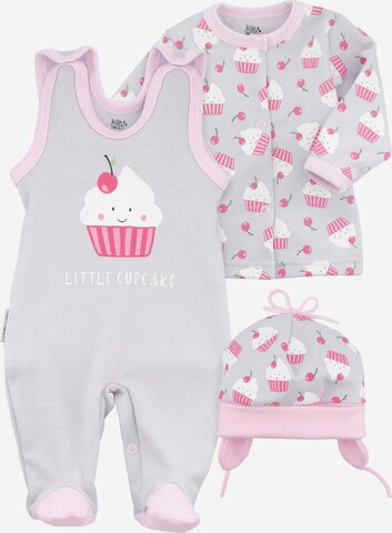 Set ' Little Cupcake ' Baby Sweets en gris : devant