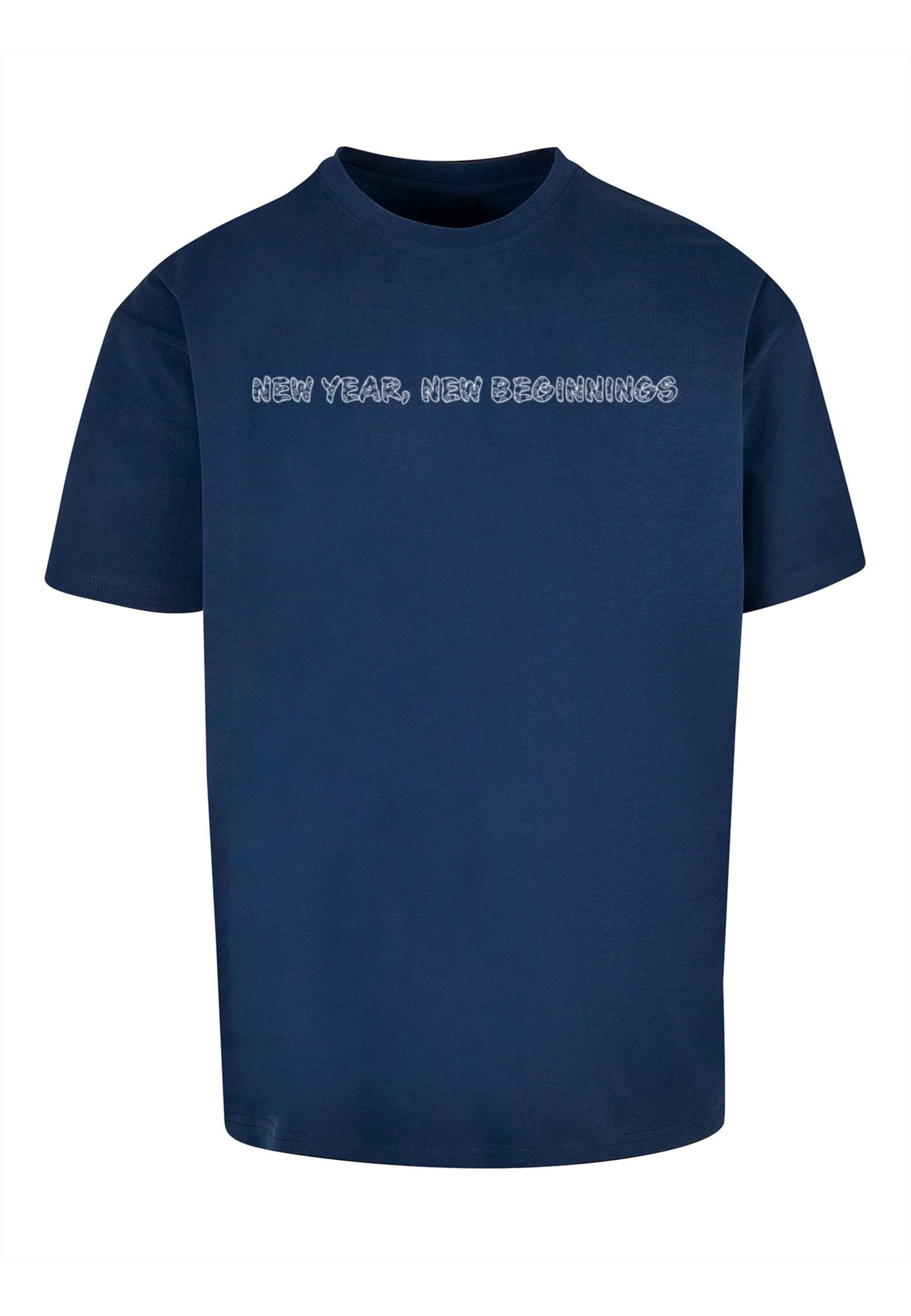 Merchcode T-Shirt 'New Year' in Blau: Vorderseite