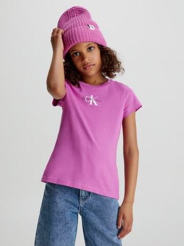 T-Shirt Calvin Klein Jeans en rose : devant