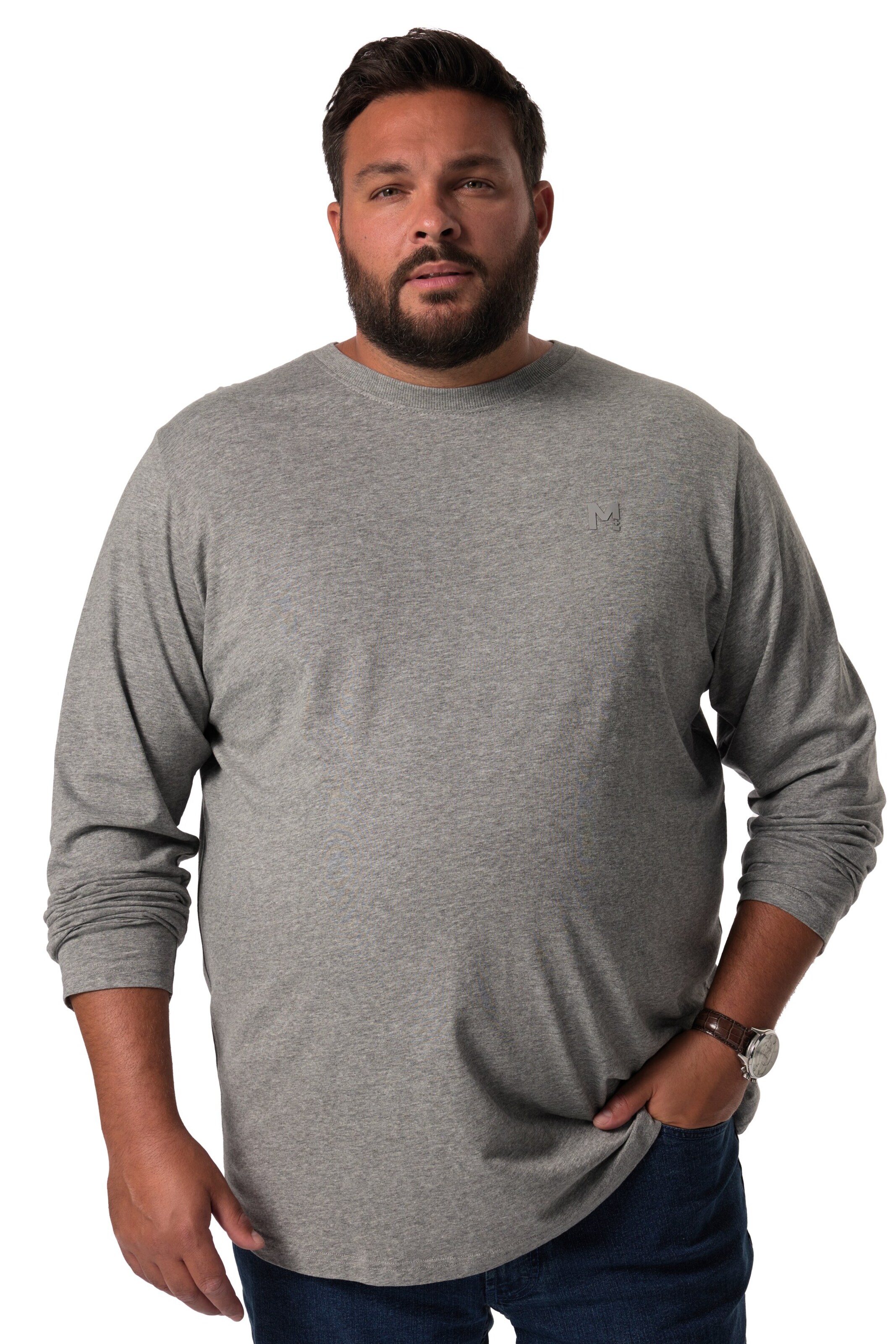 Men Plus T-Shirt in Grau: Vorderseite