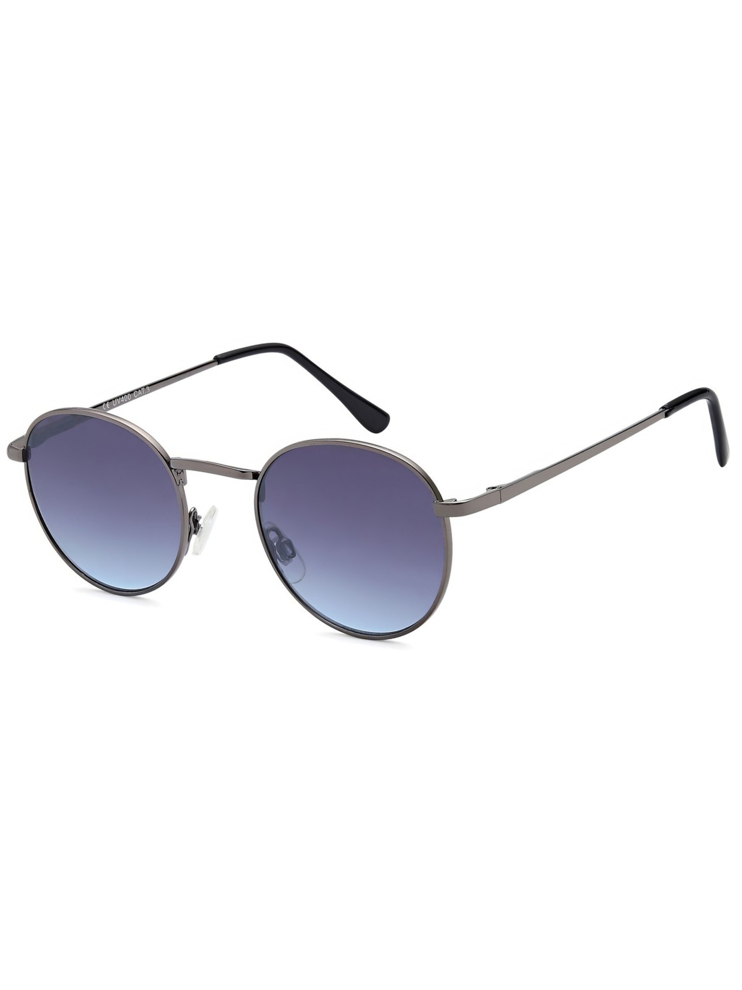 styleBREAKER Sonnenbrille 'Sonnenbrille Pantobrille rund'‌ in Grau: Vorderseite