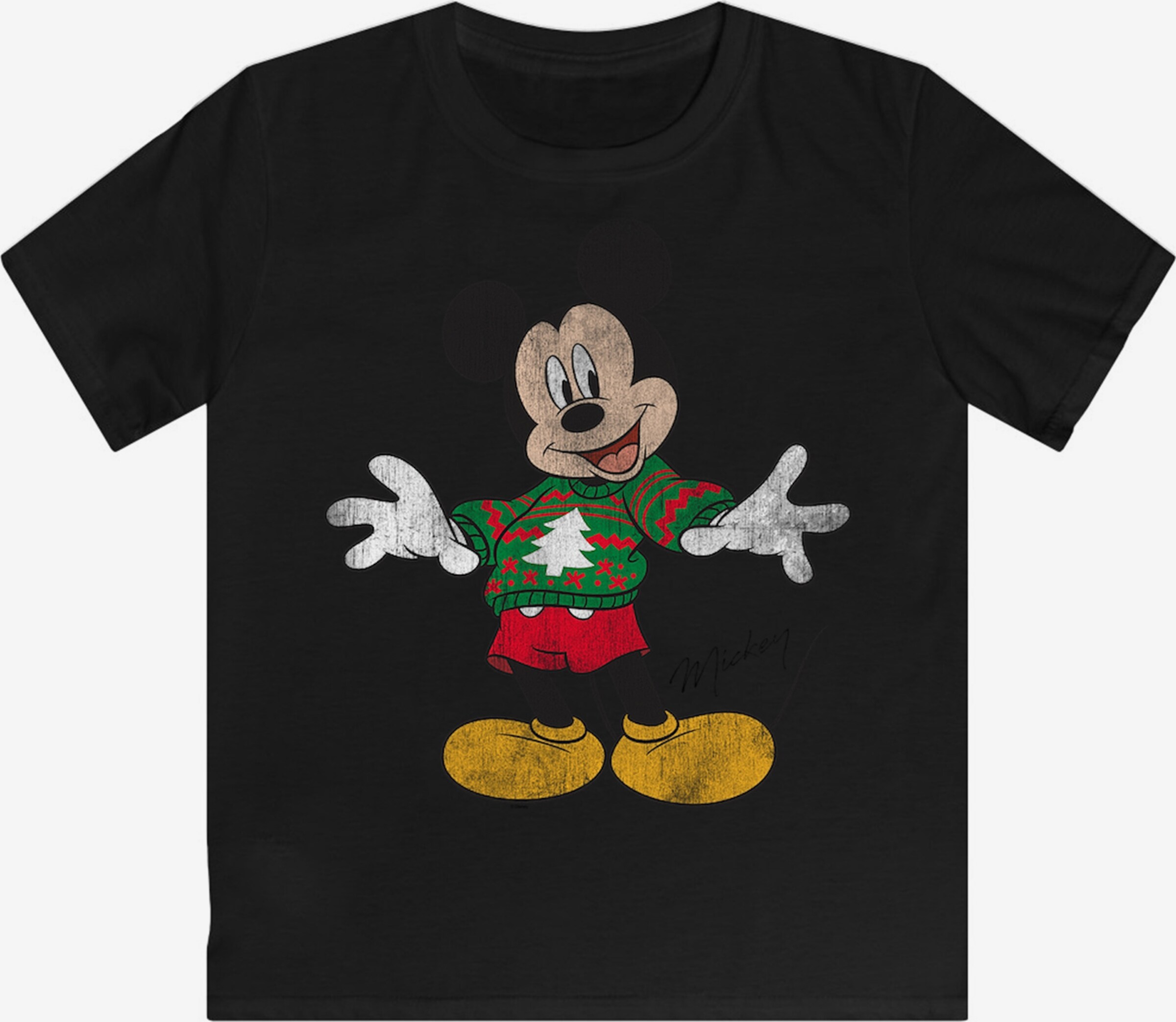 | F4NT4STIC \'Disney Schwarz ABOUT YOU T-Shirt in Micky Weihnachten\' Maus