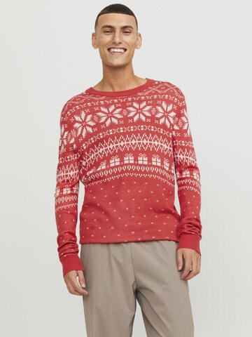 Pull-over JACK & JONES en rouge : devant