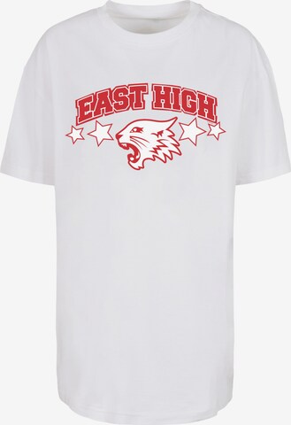 T-shirt oversize 'Disney High School Musical The Musical Wildcat Stars' F4NT4STIC en blanc : devant