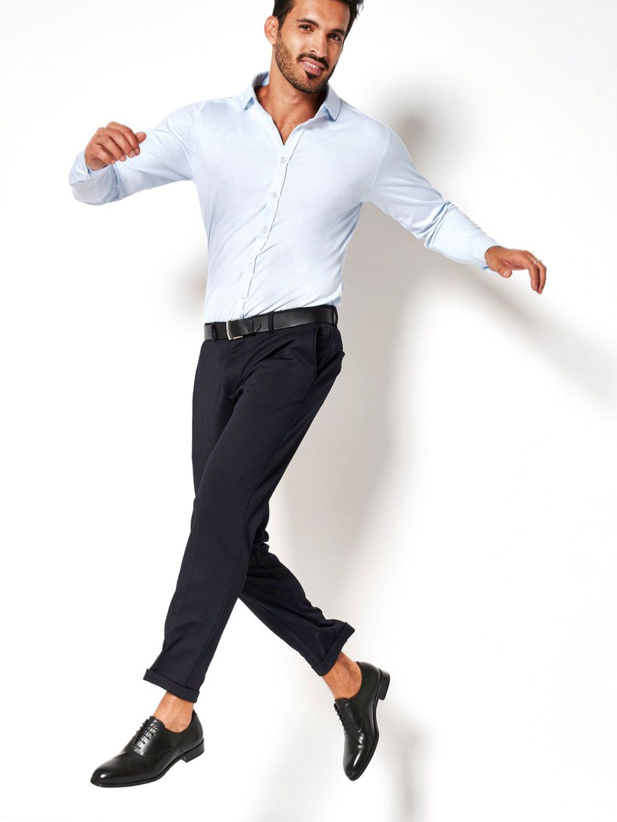 DESOTO Slim fit Button Up Shirt 'Kent' in Blue