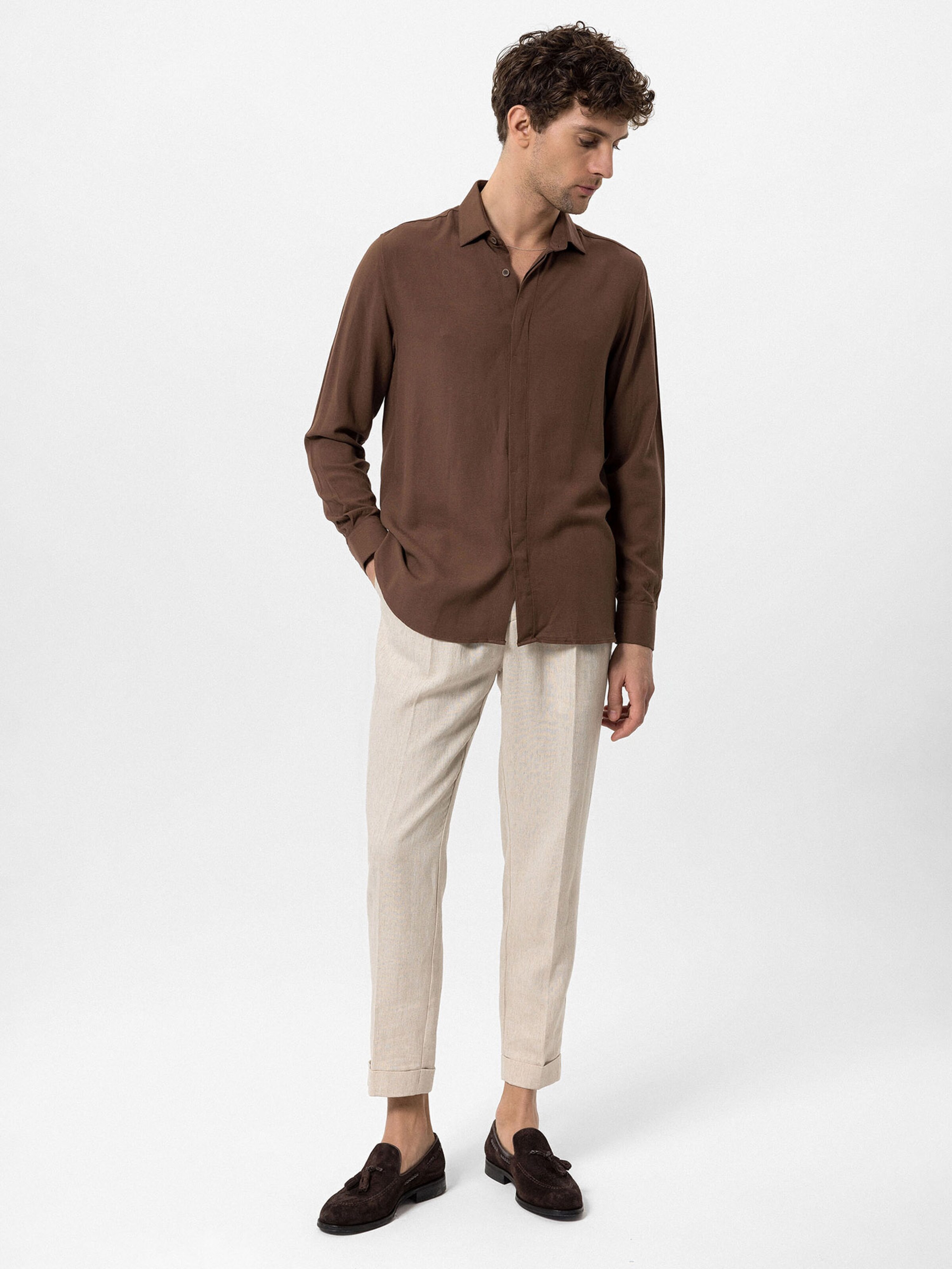 Antioch Regularny krój Koszula w kolorze brązowy