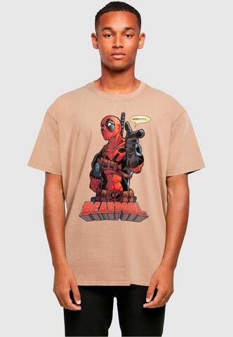 ABSOLUTE CULT T-Shirt 'Deadpool - Hey You' in Beige: Vorderseite