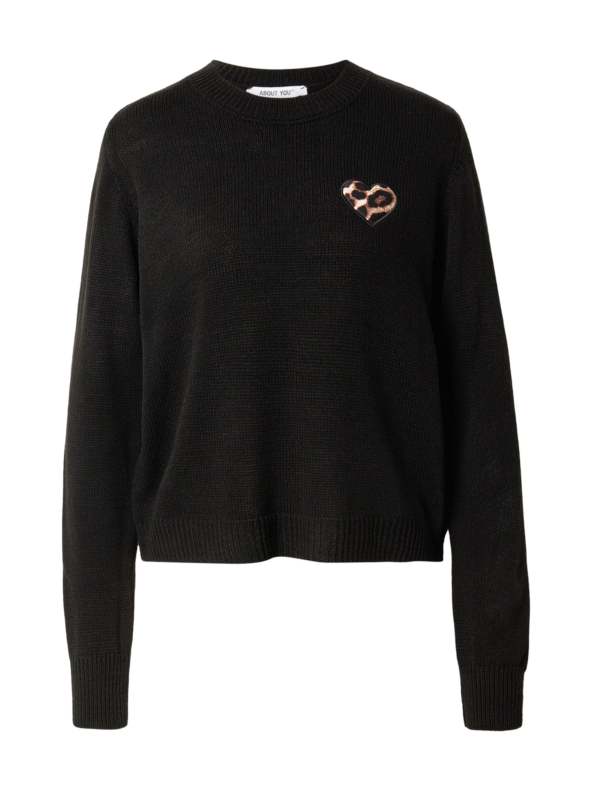 ABOUT YOU Neulepaita 'Rabea' värissä musta: etupuoli