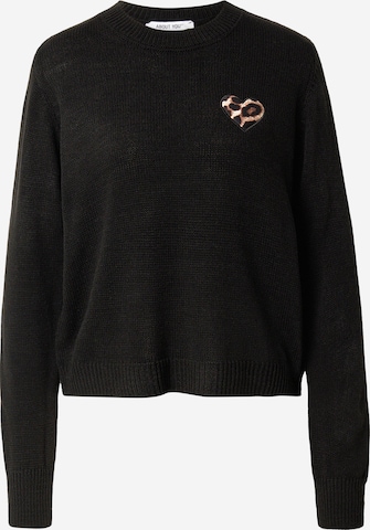 ABOUT YOU Neulepaita 'Rabea' värissä musta: etupuoli