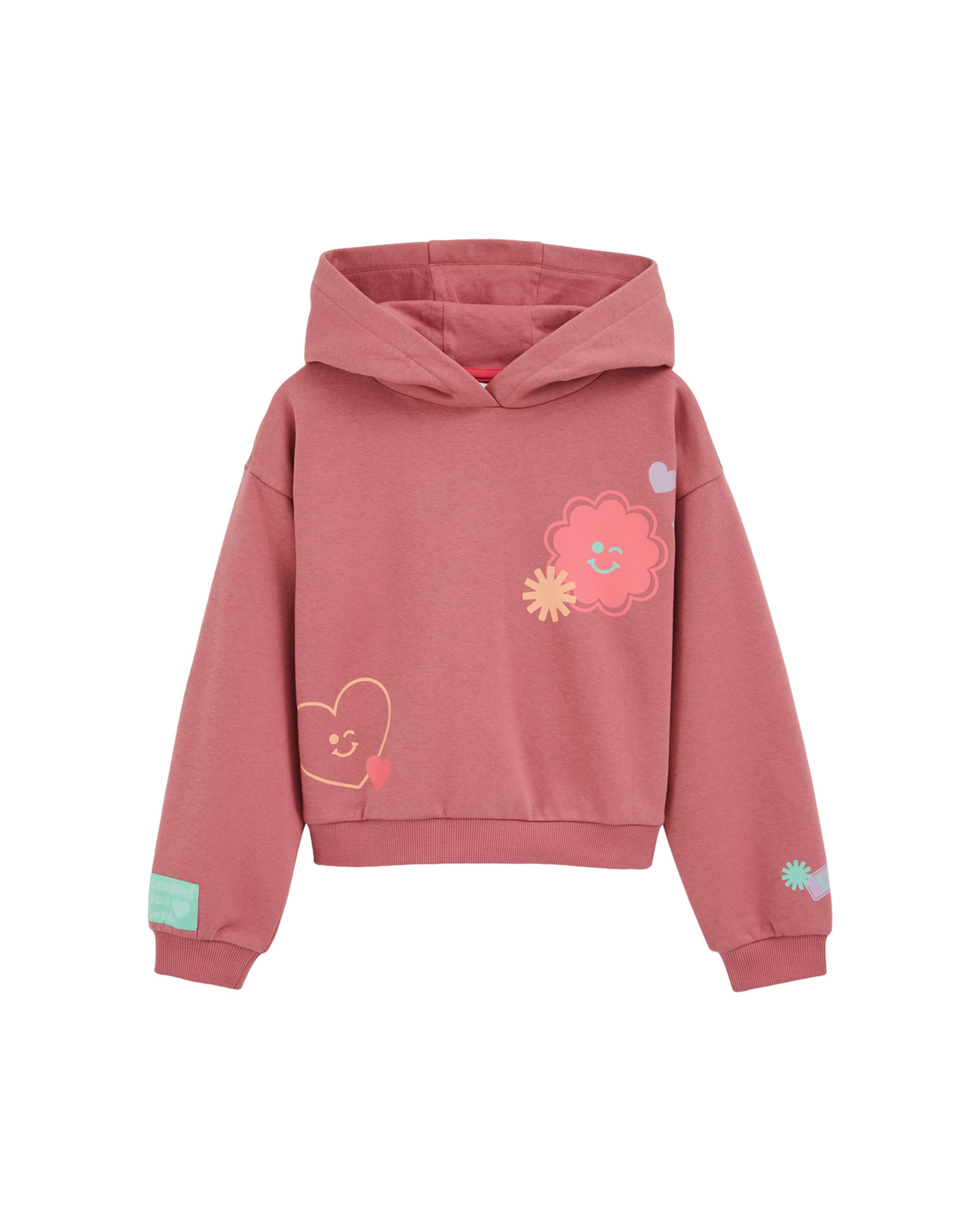 WE Fashion Свитшот в Ярко-розовый: спереди